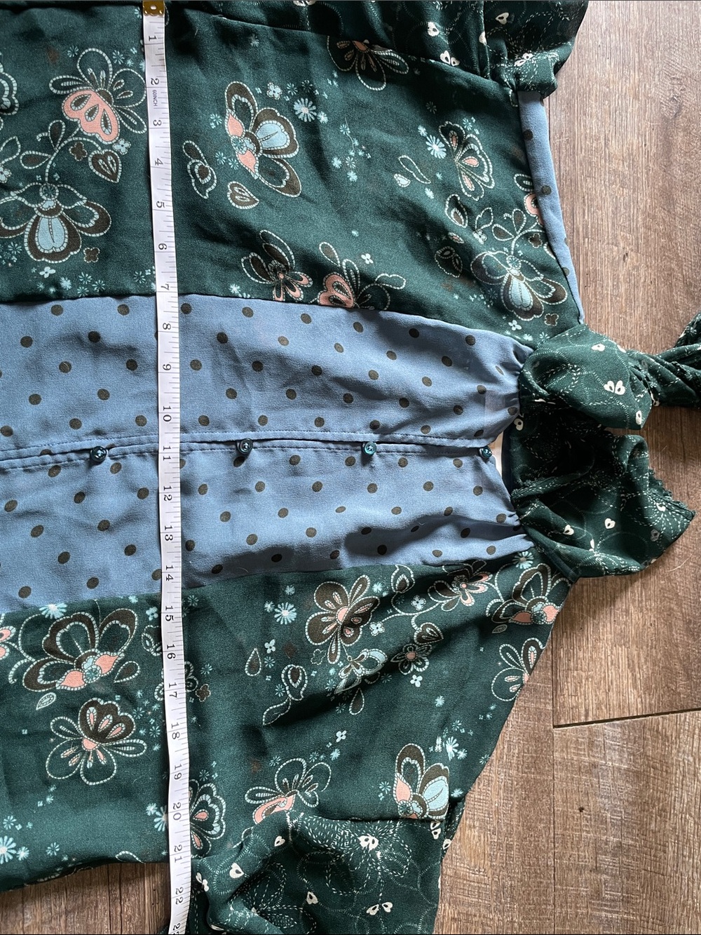 See by Chloe sheer long sleeve floral button down blouse with neck tie - Picture 8 of 8